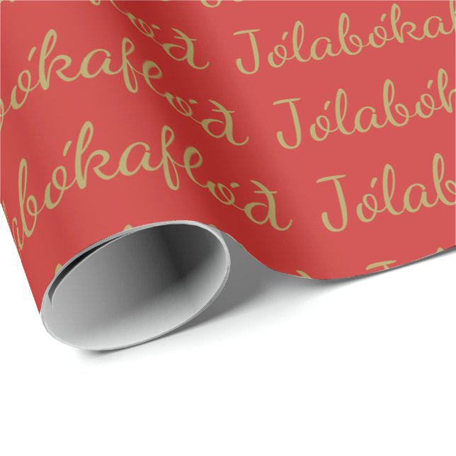 Papel De Presente Jólabókaflóð Enchimento do Livro Vermelho de Natal (Ponta do rolo)