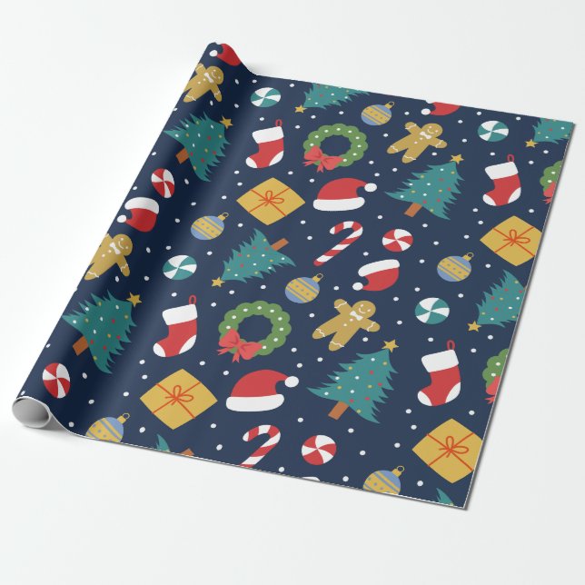 Papel De Presente Jolly Jumble Wrapping Paper (Desenrolado)