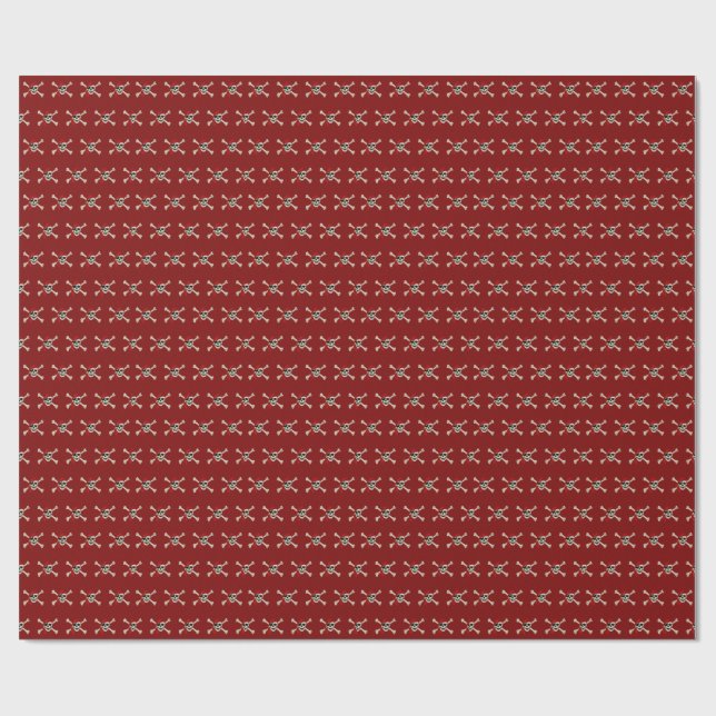Papel De Presente Jolly Roger Pirate Skull Bones Red Bandanna (Aberto)