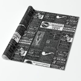 Papel De Presente jornal antigo francês negro victoriano