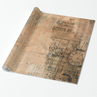 Papel De Presente Jornal rasgado velho um do vintage