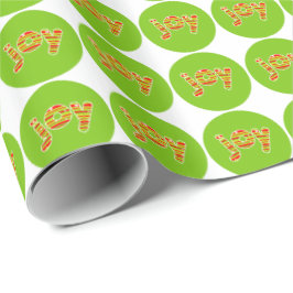 Papel De Presente JOY at Christmas, Red & Green Stripes