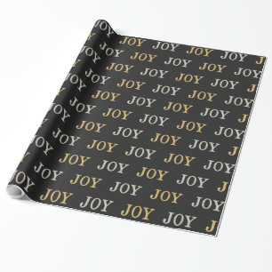 Papel De Presente JOY (brilho prateado/dourado)