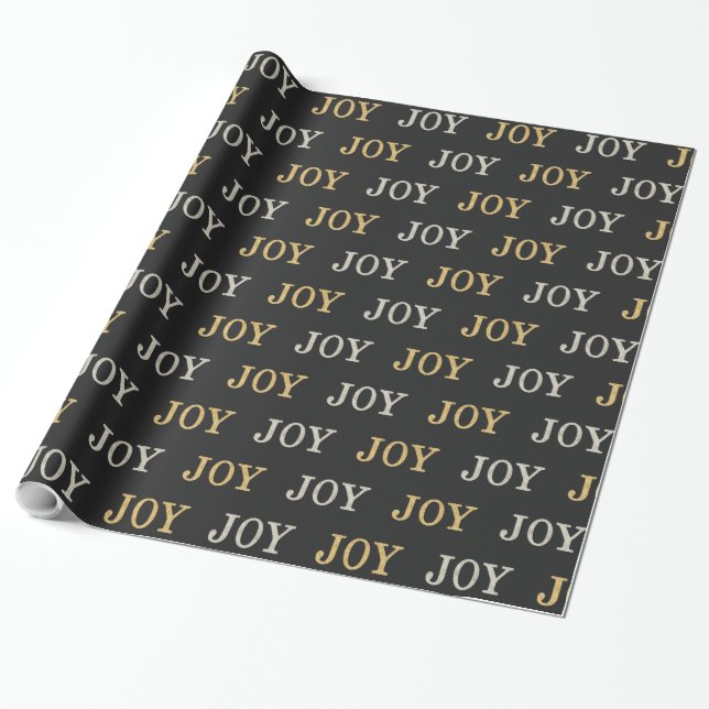 Papel De Presente JOY (brilho prateado/dourado) (Desenrolado)