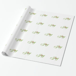 Papel De Presente Joy Christmas Wreath Xmas Holiday Pattern
