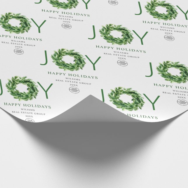 Papel De Presente Joy Festive Pine Branch Feriado Natal (Ponta)