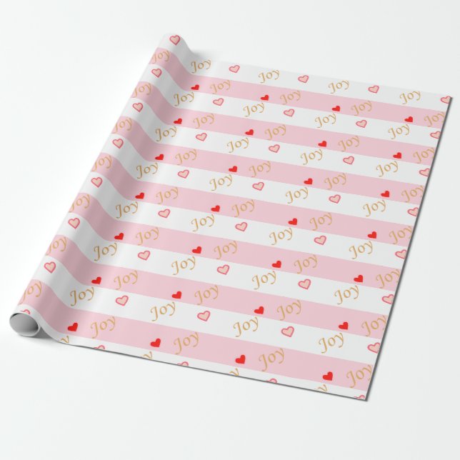 Papel De Presente Joy Heart Pattern (Desenrolado)
