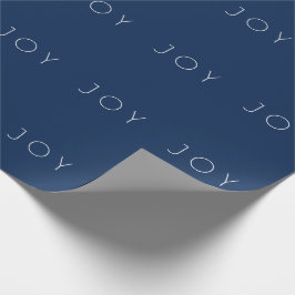 Papel De Presente Joy Minimalist Marinho Blue Typografia Pattern