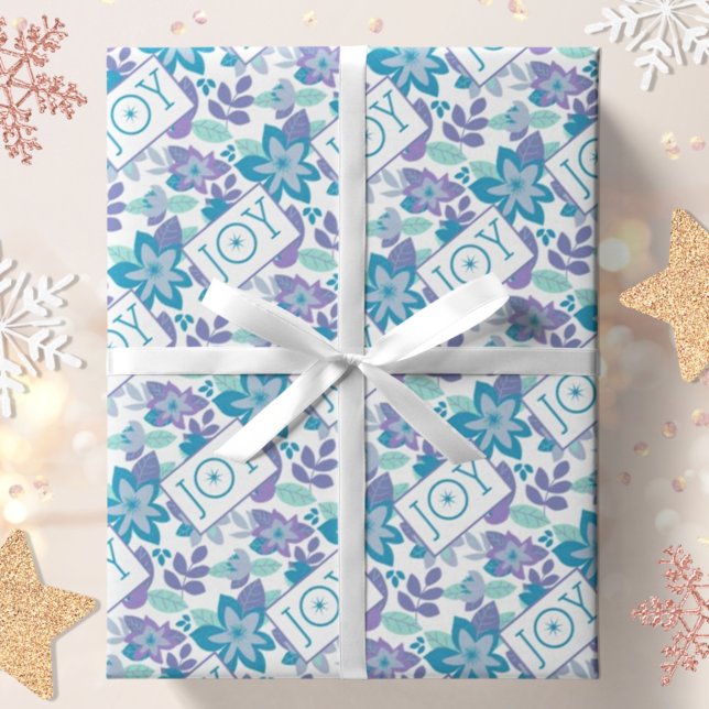 Papel De Presente Joy Modern Botanical Patterno Natal (Criador carregado)