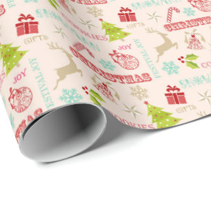 Papel De Presente Joy Roll de Natal Minimalista