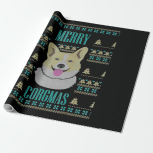 Papel De Presente Joyeux Corgmas Ugly Christmas Corgi