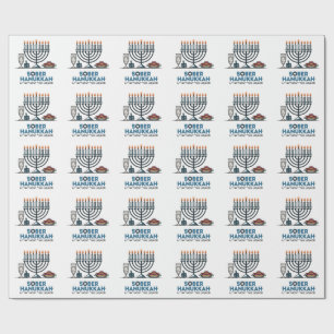 Papel De Presente Judeu Sobrio Lit do Hanukkah Sem o Licor Judaico