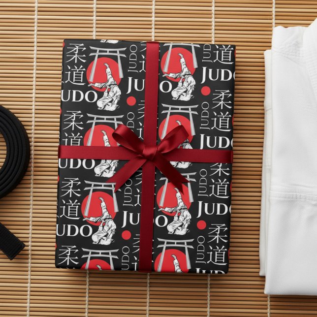 Papel De Presente Judo Kanji, Judoka, Torii gates pattern (Criador carregado)