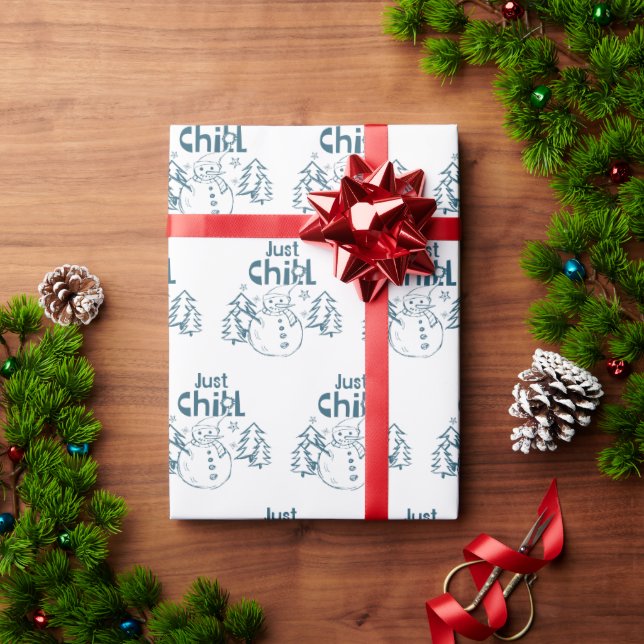 Papel De Presente Just Chill Playful Christmas (Presente de Natal)