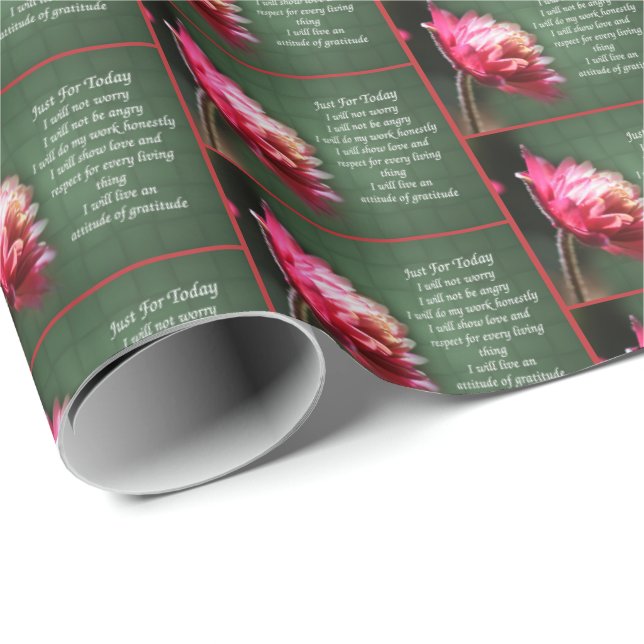 Papel De Presente Just For Today Inspirational Reiki Floral    (Ponta do rolo)