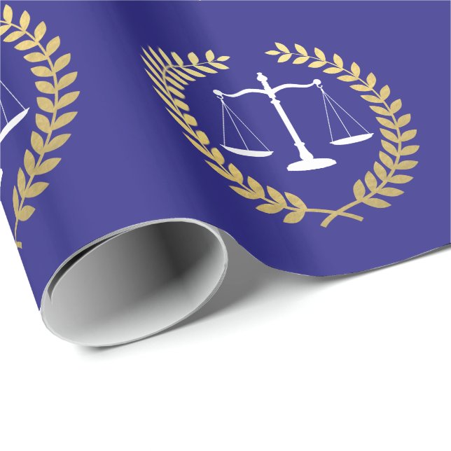 Papel De Presente Justiça escala a grinalda da folha Dourado do (Ponta do rolo)