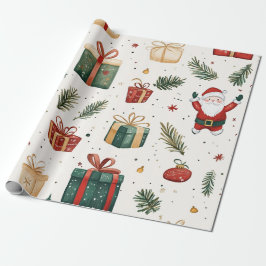 Papel De Presente Kadopapier kerst santa