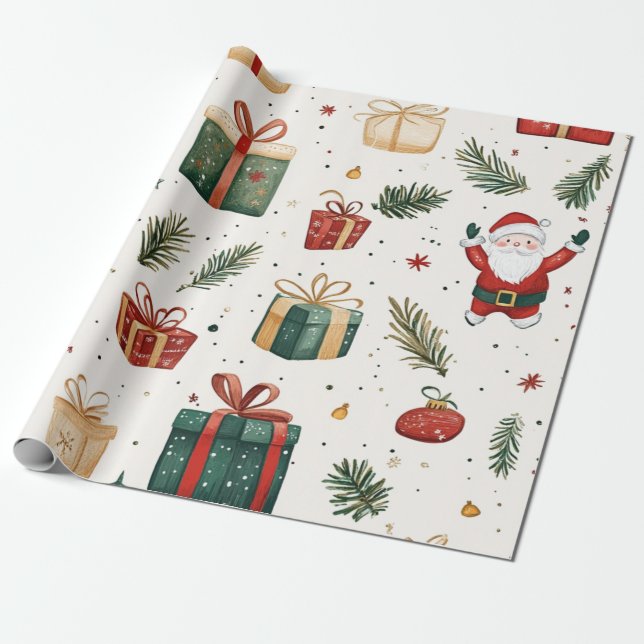 Papel De Presente Kadopapier kerst santa (Desenrolado)