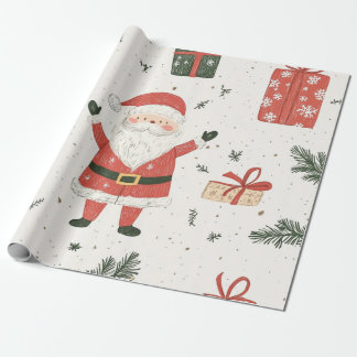 Papel De Presente Kadopapier kerst santa