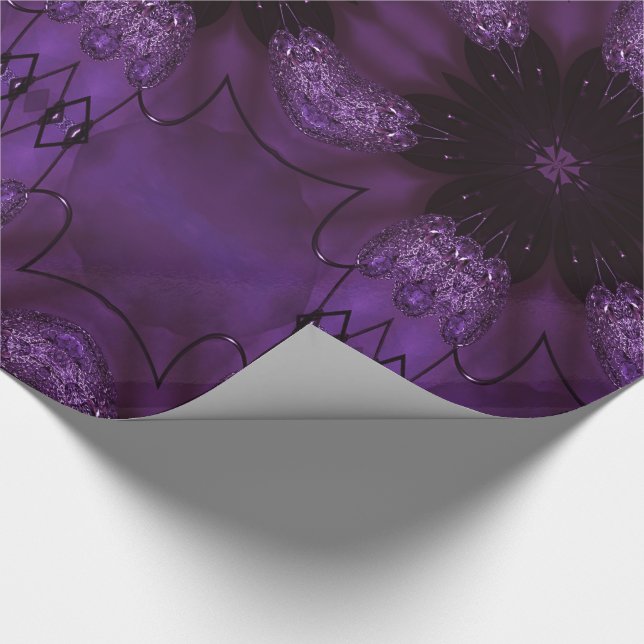 Papel De Presente Kaleidoscope Design Chic Elegante brilhante Roxo (Ponta)
