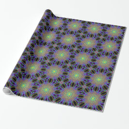 Papel De Presente Kaleidoscope Star, Roxo - Arte Verde Laranja