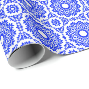 Papel De Presente Kaleidoscópio Azul