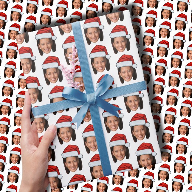 Papel De Presente Kamala Harris Santa Hat Engraçado Natal (Criador carregado)
