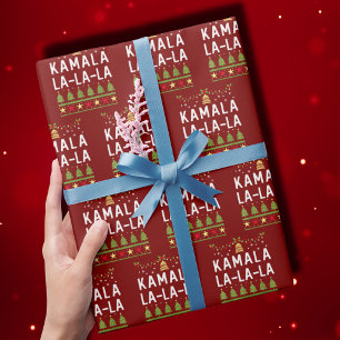 Papel De Presente Kamala La La Funny Harris Christmas Ugly