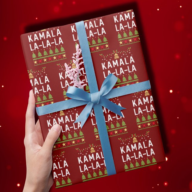 Papel De Presente Kamala La La Funny Harris Christmas Ugly (Criador carregado)