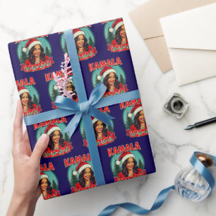 Papel De Presente Kamala La La Funny Natal Santa Hat Xmas