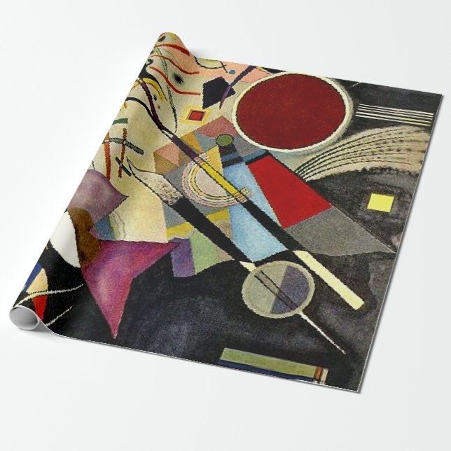 Papel De Presente Kandinsky - Acompanhamento Preto (Desenrolado)