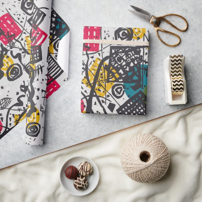 Papel De Presente Kandinsky Small Worlds V Abstrato Classic (Artesanato)