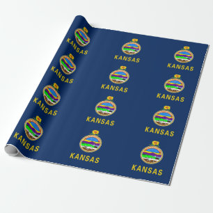 Papel De Presente Kansas flag