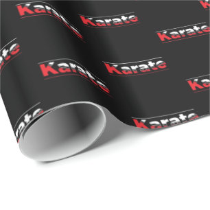 Papel De Presente Karate Martial Arts Red