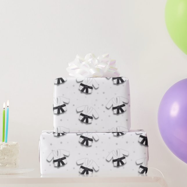 Papel De Presente Karate Pattern (Presentes para festas)