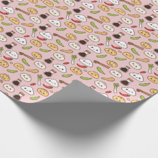 Papel De Presente Kawaii Chinese Food theme Wrapping Paper