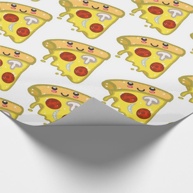 Papel De Presente Kawaii Cute Pizza Slice com Pepperoni  (Ponta)