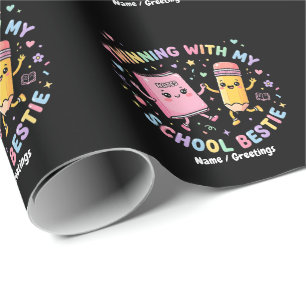 Papel De Presente Kawaii Escola Melhor Amiga Twinning Amizade