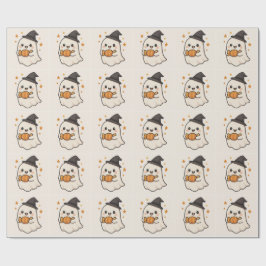 Papel De Presente Kawaii Ghost com o Halloween Candy