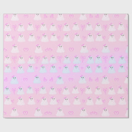 Papel De Presente Kawaii Halloween | Fantasmas Passados Fofos