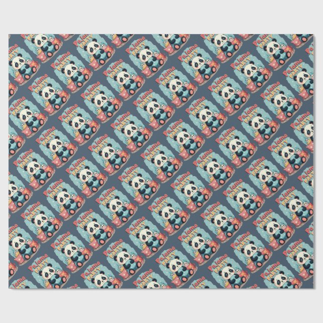 Papel De Presente Kawaii Panda Pajama Partido Cozy Sleepover Aestéti (Aberto)