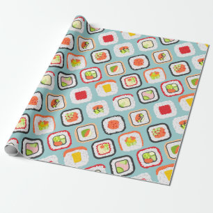 Papel De Presente Kawaii Sushi Wrapping Paper