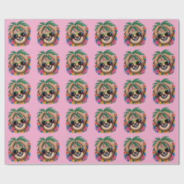 Papel De Presente Kawaii Tropical Sloth – Cute Summer Vibes Rainbow