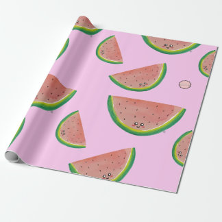 Papel De Presente Kawaii Watercolor Melancia