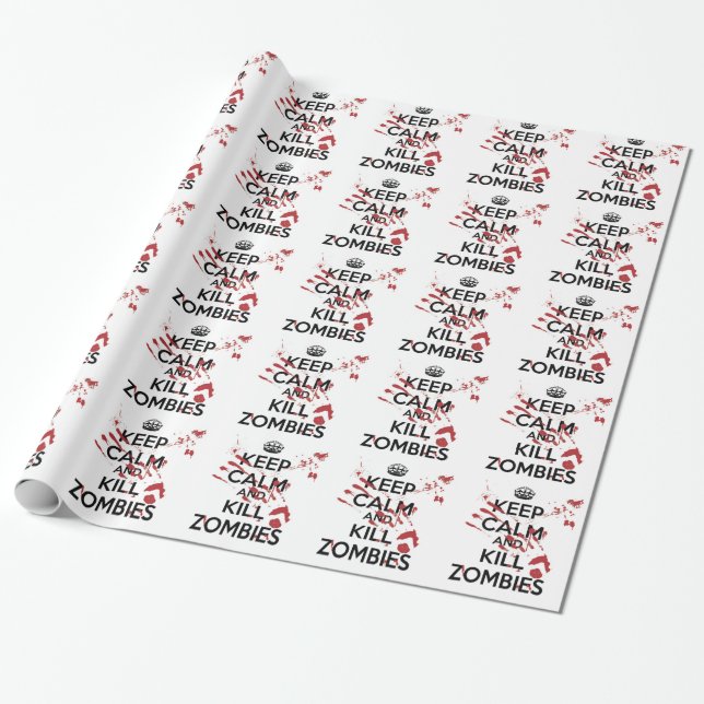Papel De Presente Keep Calm and Kill Zombies (Desenrolado)