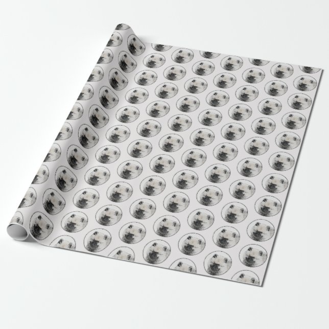Papel De Presente Keeshond Puppy Drapy - Arte Cachorro Original Boni (Desenrolado)