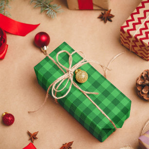 Papel De Presente Kelly e Forest Green Buffalo Plaid