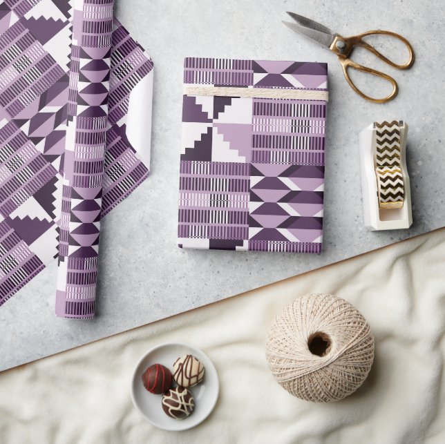Papel De Presente Kente Block - Ameixa Fumê (Artesanato)