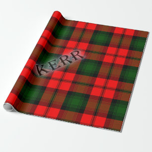 Papel De Presente Kerr Tartan com o Sobrenome