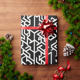 Papel De Presente Kexogons árabes e linhas Padrão geométrico